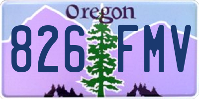 OR license plate 826FMV