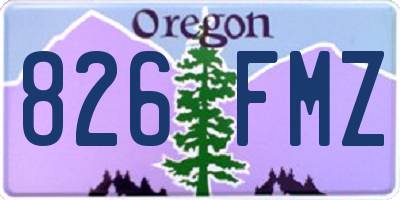 OR license plate 826FMZ