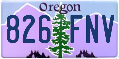 OR license plate 826FNV