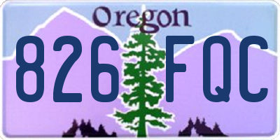 OR license plate 826FQC