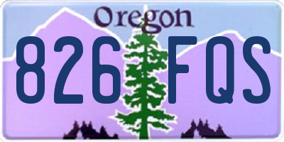 OR license plate 826FQS