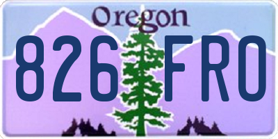 OR license plate 826FRO