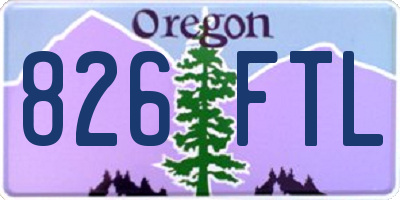 OR license plate 826FTL