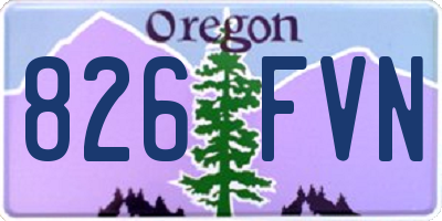 OR license plate 826FVN