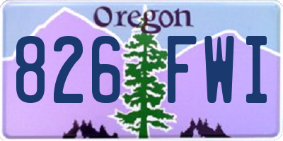 OR license plate 826FWI