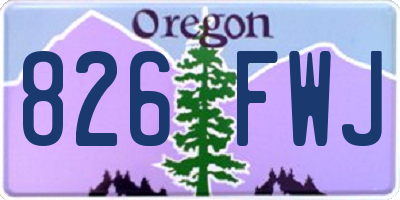 OR license plate 826FWJ