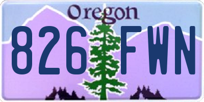 OR license plate 826FWN