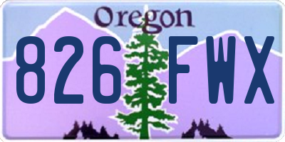 OR license plate 826FWX