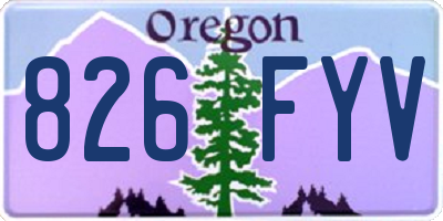 OR license plate 826FYV