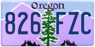 OR license plate 826FZC