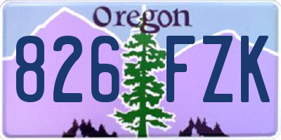 OR license plate 826FZK