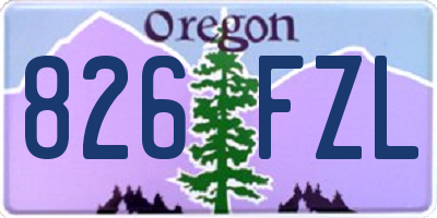 OR license plate 826FZL