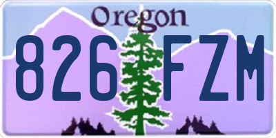 OR license plate 826FZM