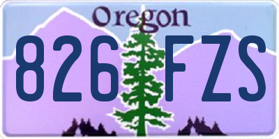 OR license plate 826FZS