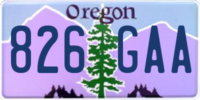OR license plate 826GAA