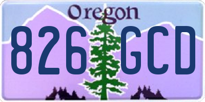 OR license plate 826GCD