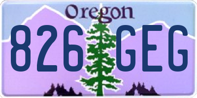OR license plate 826GEG