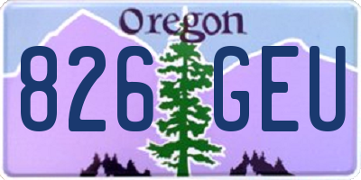 OR license plate 826GEU
