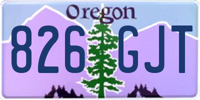 OR license plate 826GJT