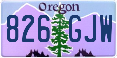 OR license plate 826GJW