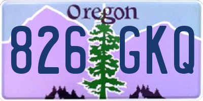 OR license plate 826GKQ