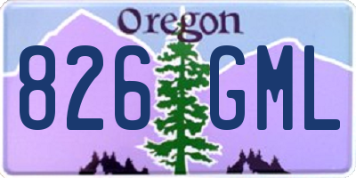 OR license plate 826GML
