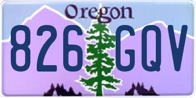 OR license plate 826GQV