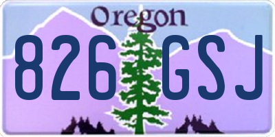 OR license plate 826GSJ