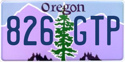 OR license plate 826GTP