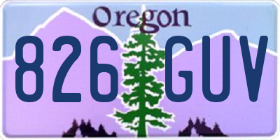 OR license plate 826GUV