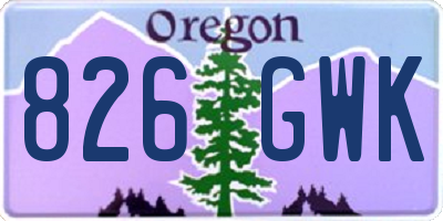 OR license plate 826GWK