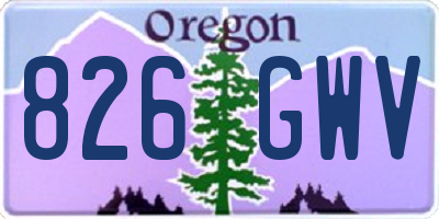 OR license plate 826GWV