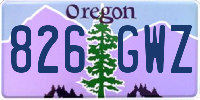 OR license plate 826GWZ