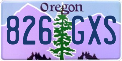 OR license plate 826GXS