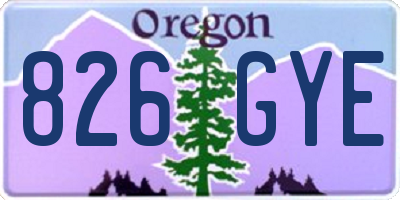 OR license plate 826GYE