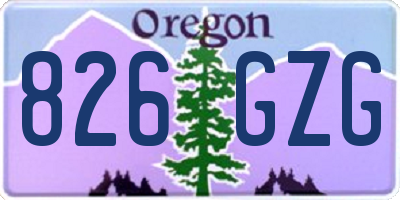 OR license plate 826GZG