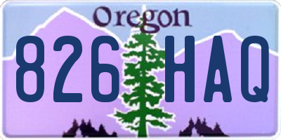 OR license plate 826HAQ