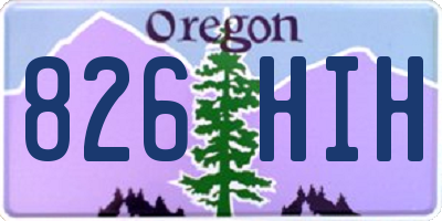 OR license plate 826HIH