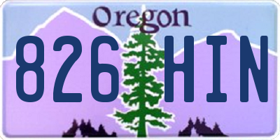 OR license plate 826HIN