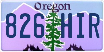 OR license plate 826HIR