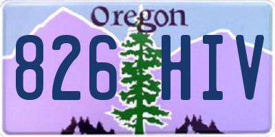 OR license plate 826HIV