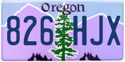OR license plate 826HJX