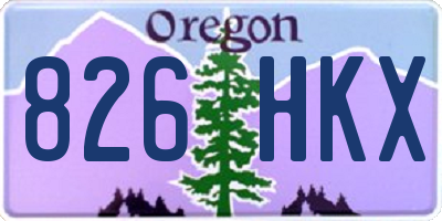 OR license plate 826HKX