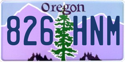 OR license plate 826HNM