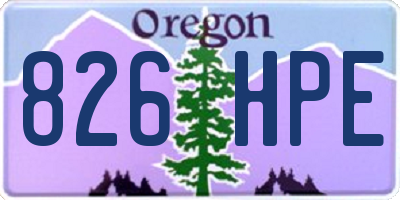 OR license plate 826HPE