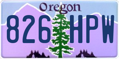 OR license plate 826HPW