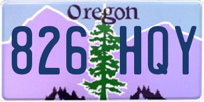 OR license plate 826HQY