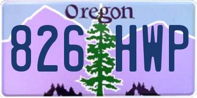 OR license plate 826HWP