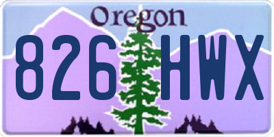 OR license plate 826HWX