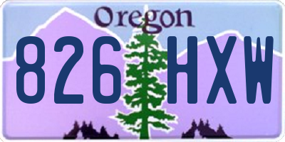 OR license plate 826HXW